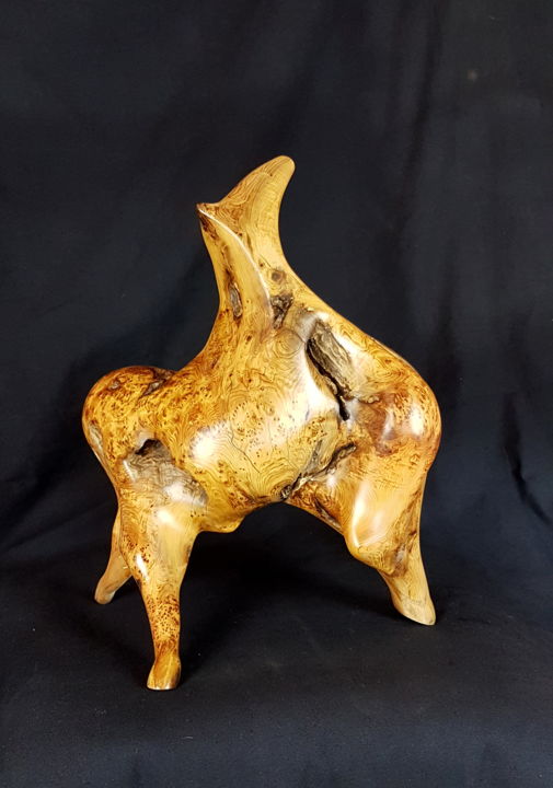 Sculpture titled "cheval" by Bernard Geoffroy, Original Artwork, Wood