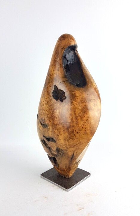 Sculpture titled "Aicha" by Bernard Geoffroy, Original Artwork, Wood