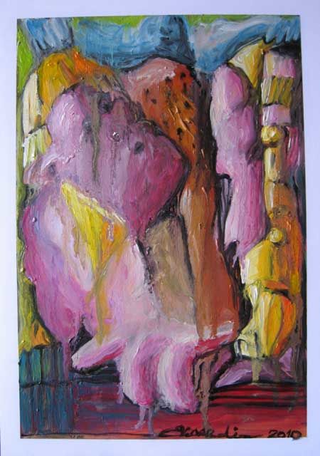 Peinture intitulée "LE SAUT DE L ANGE B…" par Virgile Bernardi, Œuvre d'art originale, Huile