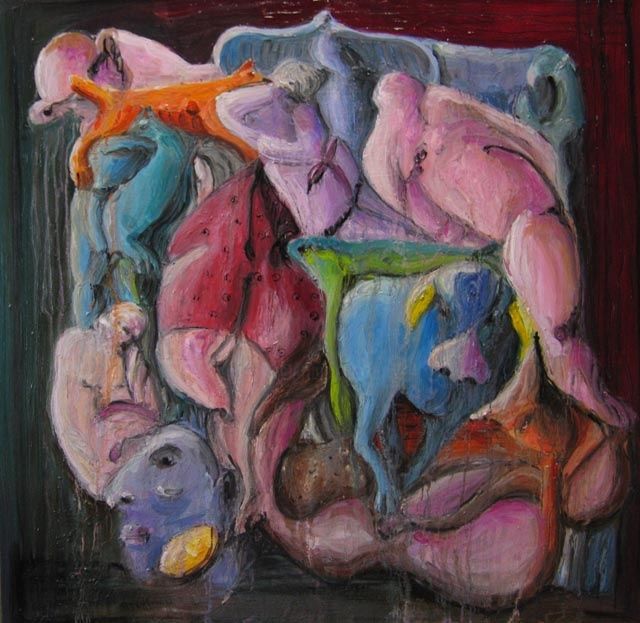 Peinture intitulée "FEMMES LASCIVES 60X…" par Virgile Bernardi, Œuvre d'art originale, Autre