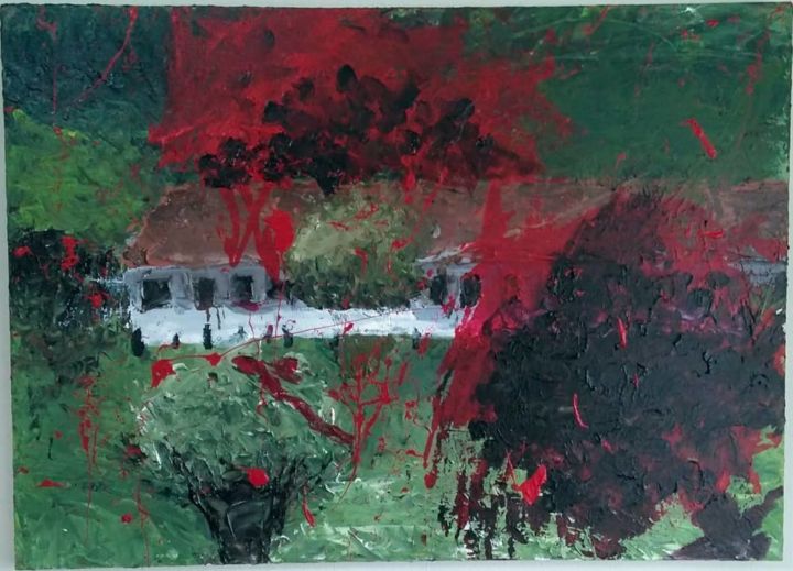 Pintura intitulada "Casarão" por Bernardo Caldas, Obras de arte originais, Acrílico