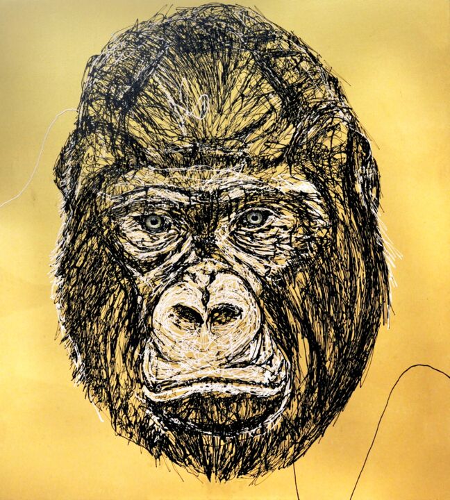 Peinture intitulée "Koko" par Bernard Ouellette, Œuvre d'art originale, Acrylique Monté sur Panneau de bois
