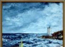 Pittura intitolato "phare du Conquet-Br…" da Bernard Sabot, Opera d'arte originale
