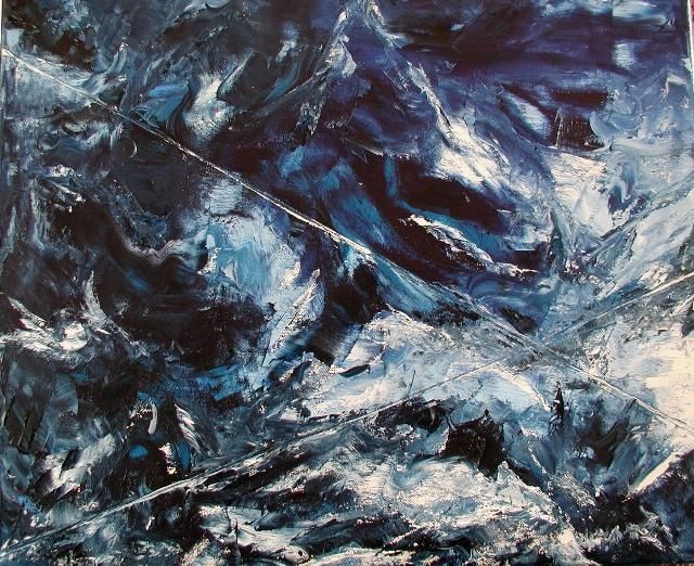 Pittura intitolato "bleue abs" da Bernard Sabot, Opera d'arte originale, Olio