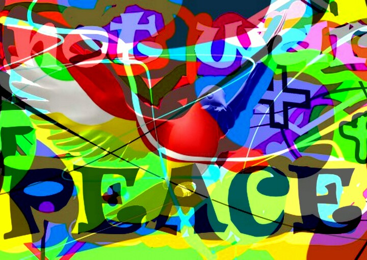 Digitale Kunst mit dem Titel "Peace l" von Bernd Lauer, Original-Kunstwerk, 2D digitale Arbeit