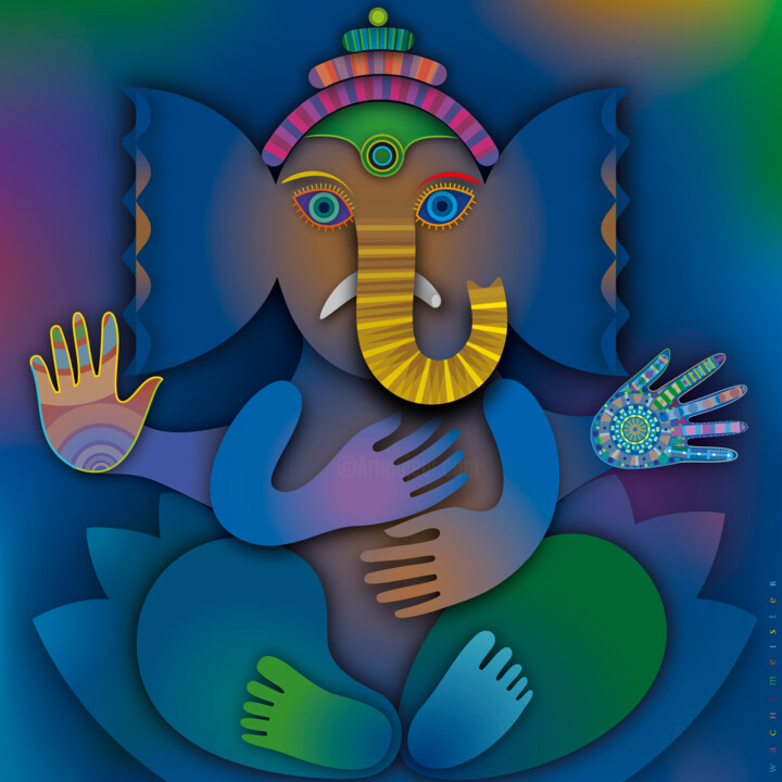 Цифровое искусство под названием "Ganesha" - Bernd Wachtmeister, Подлинное произведение искусства, 2D Цифровая Работа