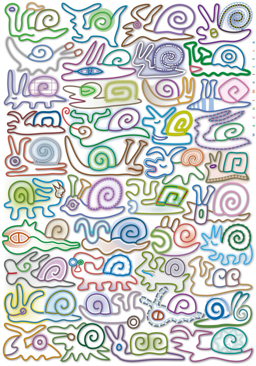 Arts numériques intitulée "Mollusc Parade | Dé…" par Bernd Wachtmeister, Œuvre d'art originale, Travail numérique 2D