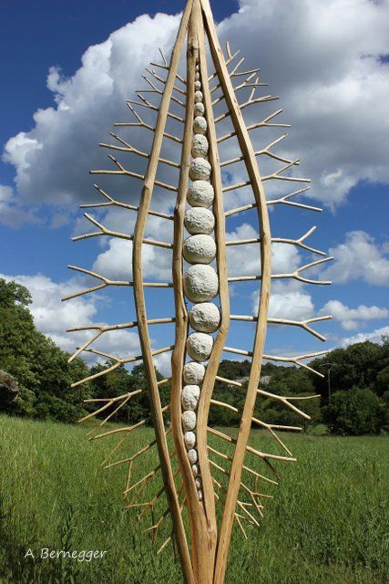 Скульптура под названием "Vénus totem bois et…" - Alain Bernegger, Подлинное произведение искусства, Дерево