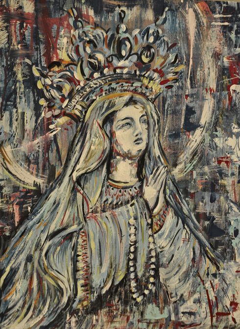 Pintura intitulada "santa.png" por Gabriela Berner, Obras de arte originais,