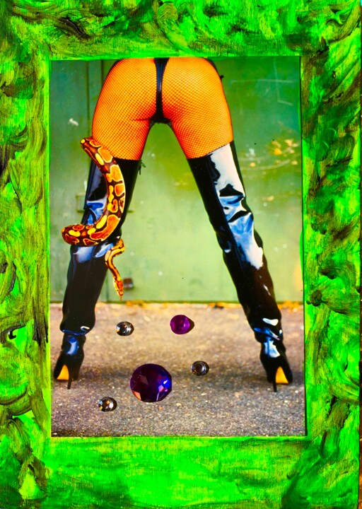 Collages intitolato "Sex..Nikon power4" da Bernie Spielmann, Opera d'arte originale, Acrilico