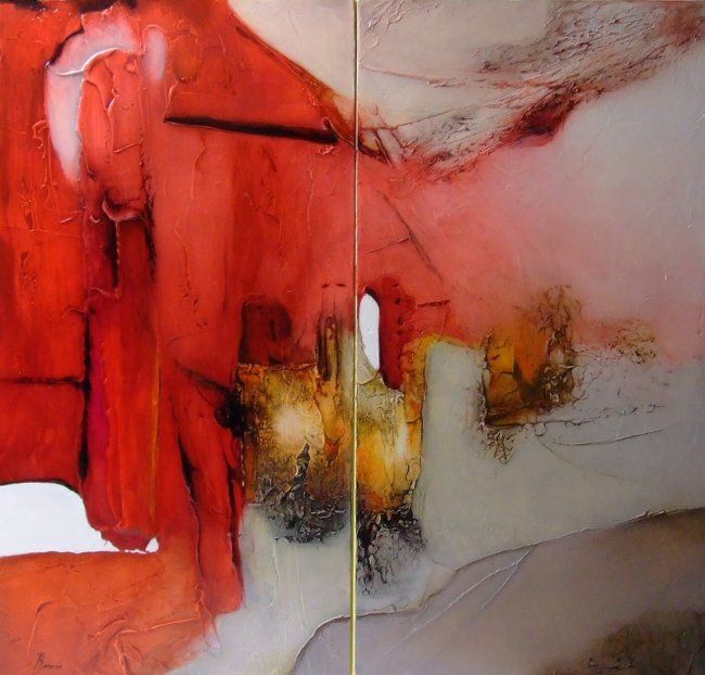 Peinture intitulée "diptyques" par Didier Bernis, Œuvre d'art originale,