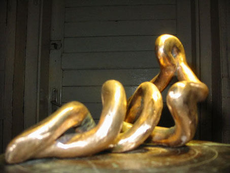Skulptur mit dem Titel "Meditation seated" von Bertalan, Original-Kunstwerk