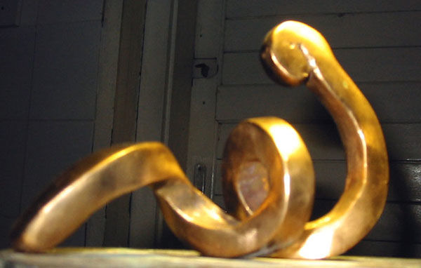 Sculpture titled "In-Spiral" by Bertalan, Original Artwork, Metals