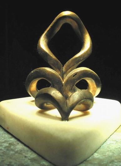 Sculpture titled "Double Spiral III." by Bertalan, Original Artwork, Metals