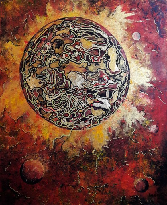 Painting titled "Apocalypse" by Berthe Rosso, Original Artwork, Acrylic