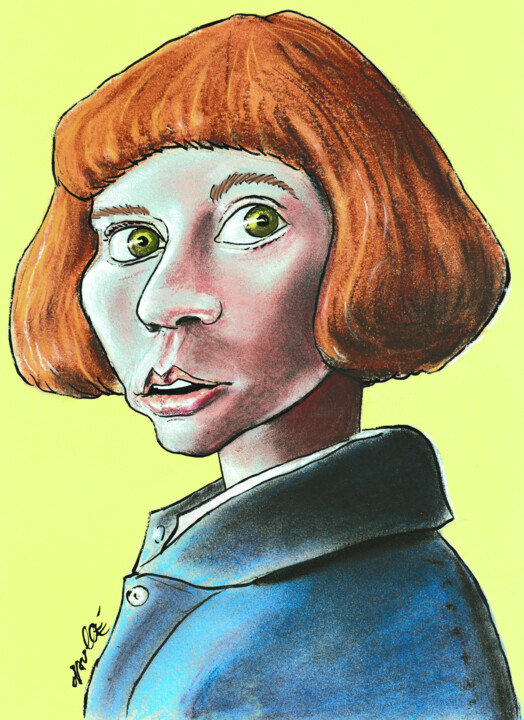 Rysunek zatytułowany „Anya Taylor-Joy” autorstwa Bertrand Daullé, Oryginalna praca, Pastel