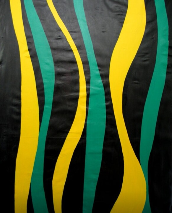 Painting titled "Stripes" by Bertrand Eberhard, Original Artwork, Acrylic