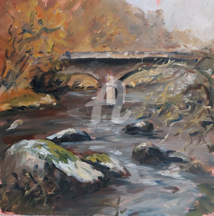 Pittura intitolato "Pont Tonquédec" da Bertrand Lucas, Opera d'arte originale, Olio