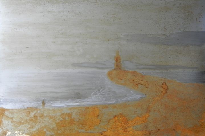 Peinture intitulée "Horizon-phare" par Bertrand Mahieu, Œuvre d'art originale