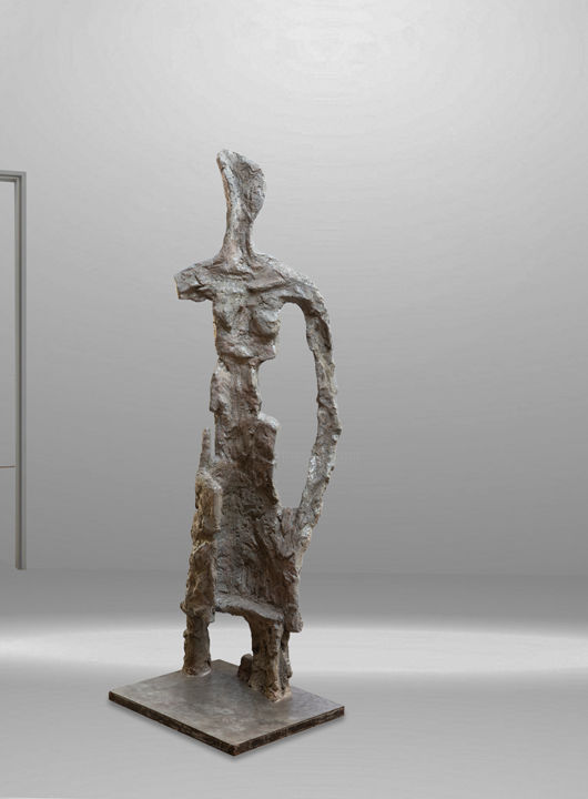 "Marianne" başlıklı Heykel Bertrand Pigeon tarafından, Orijinal sanat, Çimento