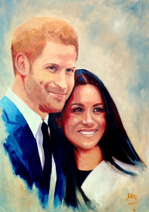 Painting titled ""Prince Harry and h…" by Alepou, Original Artwork, Oil