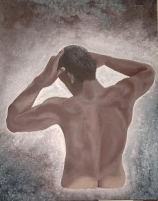 Peinture intitulée "l'homme nu" par Beryl Jubenot, Œuvre d'art originale