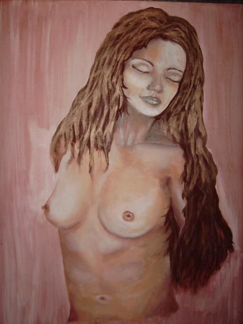 Peinture intitulée "jeune fille nue" par Beryl Jubenot, Œuvre d'art originale