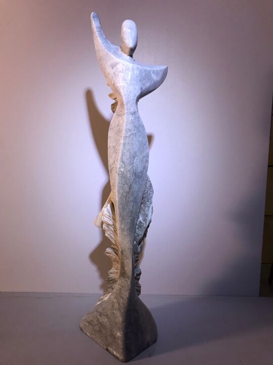 Sculpture titled "Libre" by Yvon Bescond, Original Artwork, Stone