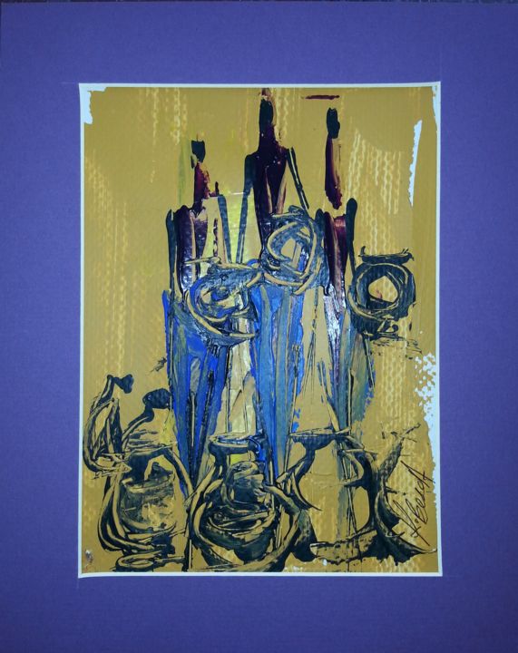 Painting titled "life style" by Joseph Kwaw Besoabewie, Original Art,