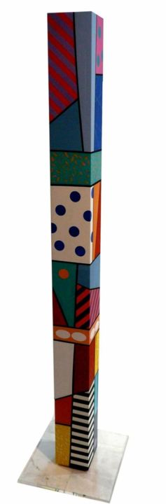 Painting titled "Color Column" by Best Art, Original Artwork, Acrylic