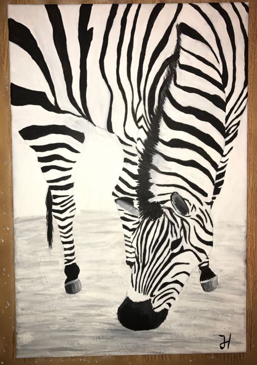 Painting titled "Zebra - Africa Anim…" by Bestofarts, Original Artwork, Acrylic