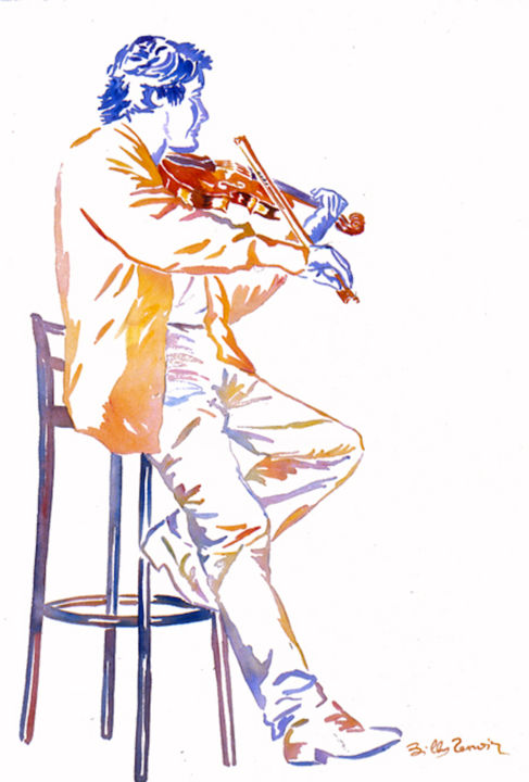Peinture intitulée "Didier Lockwood ©.j…" par Billy Renoir, Œuvre d'art originale, Acrylique