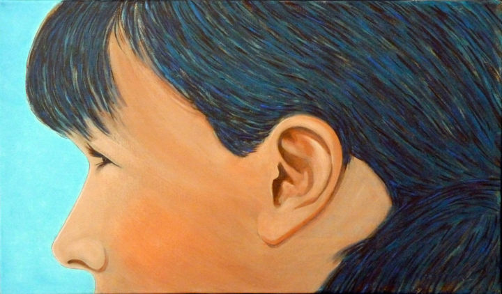 Painting titled "profil gauche ©" by Billy Renoir, Original Artwork, Acrylic
