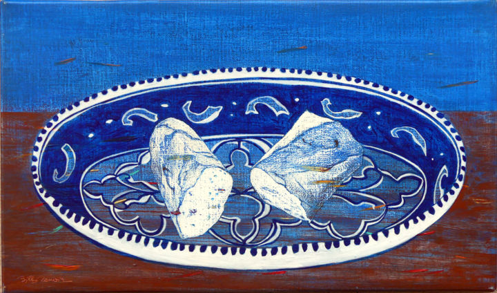 Malerei mit dem Titel "les morceaux de pai…" von Billy Renoir, Original-Kunstwerk, Acryl