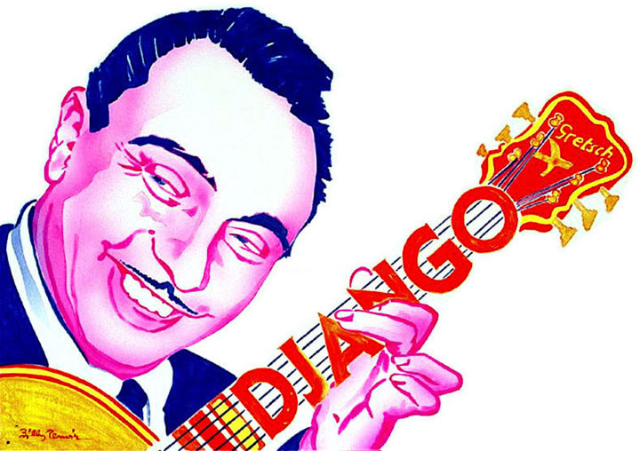 "Django Reinhardt ©" başlıklı Tablo Billy Renoir tarafından, Orijinal sanat, Akrilik