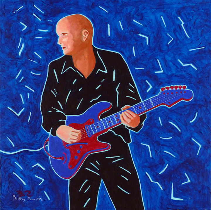 Peinture intitulée "guitariste LGM 30 x…" par Billy Renoir, Œuvre d'art originale, Acrylique