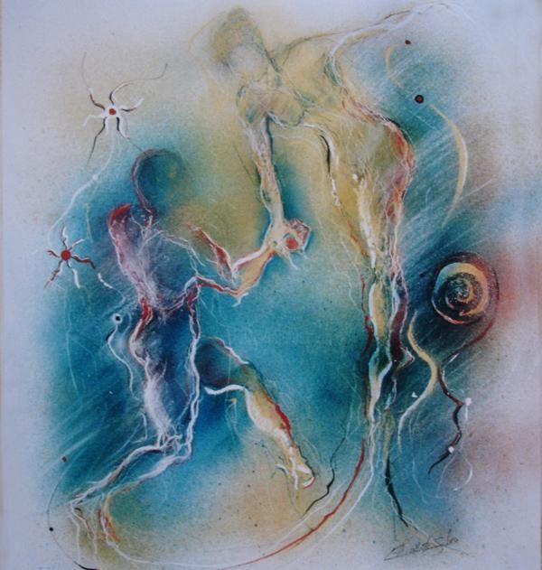 Pintura intitulada "Amar com o corpo V" por Elisabete Da'Silva, Obras de arte originais, Óleo