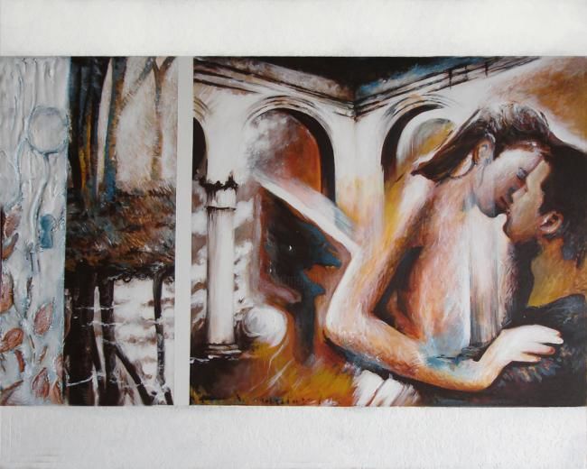 Pintura titulada "O beijo" por Elisabete Da'Silva, Obra de arte original, Otro