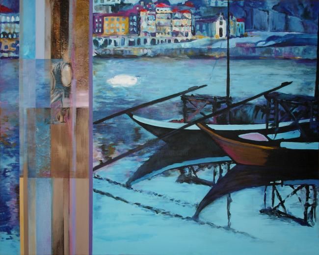 Картина под названием "Tonalidades do Port…" - Elisabete Da'Silva, Подлинное произведение искусства, Другой