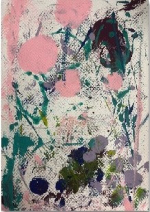 Pittura intitolato "Pink in Bloom" da Betsey Ervin, Opera d'arte originale, Acrilico