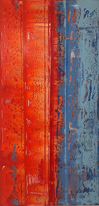 Картина под названием "Earth on Fire" - Bettina Axel, Подлинное произведение искусства, Акрил Установлен на Деревянная рама…