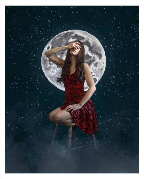 Fotografia intitolato "Être dans la lune 0…" da Bettina Dupont, Opera d'arte originale, Fotografia digitale