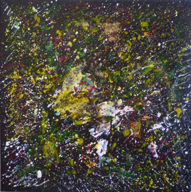 Malerei mit dem Titel "unendliches Univers…" von Bettina Pichler, Original-Kunstwerk, Öl