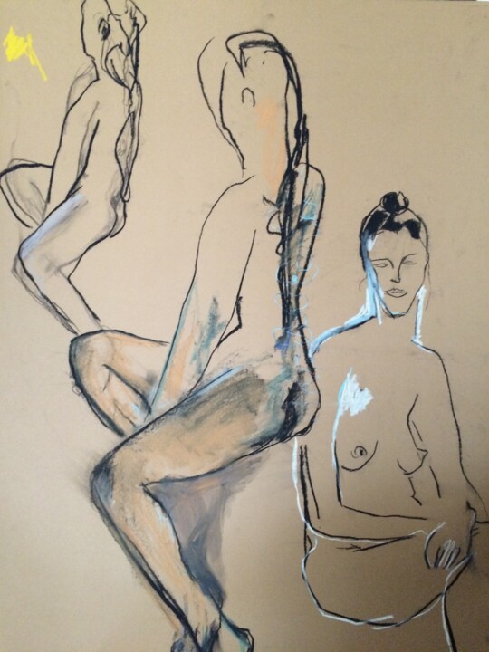 Dessin intitulée "Femme" par Bettina Sultan, Œuvre d'art originale,