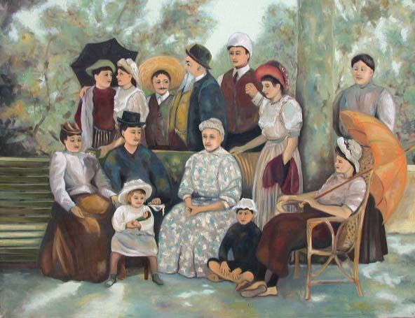 Painting titled "famiglia.jpg" by Lucio Betto, Original Artwork