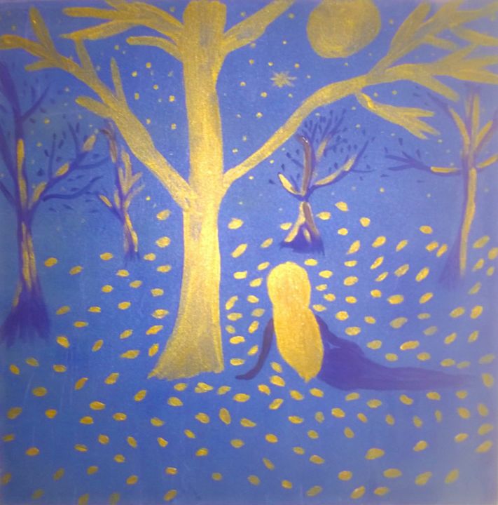 Painting titled "Dans la forêt de BR…" by Miouchka, Original Artwork