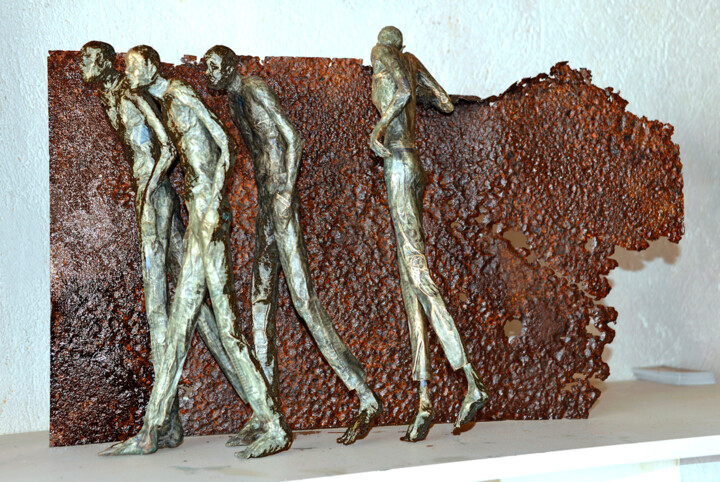 Sculpture intitulée "le mur" par Betty Hanns, Œuvre d'art originale, Papier