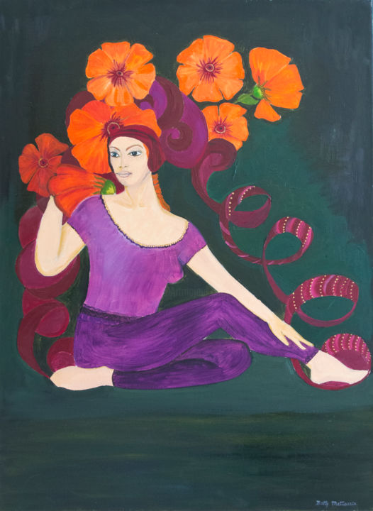 绘画 标题为“p5140024. Fleurs /F…” 由Betty Mellaerts, 原创艺术品, 油