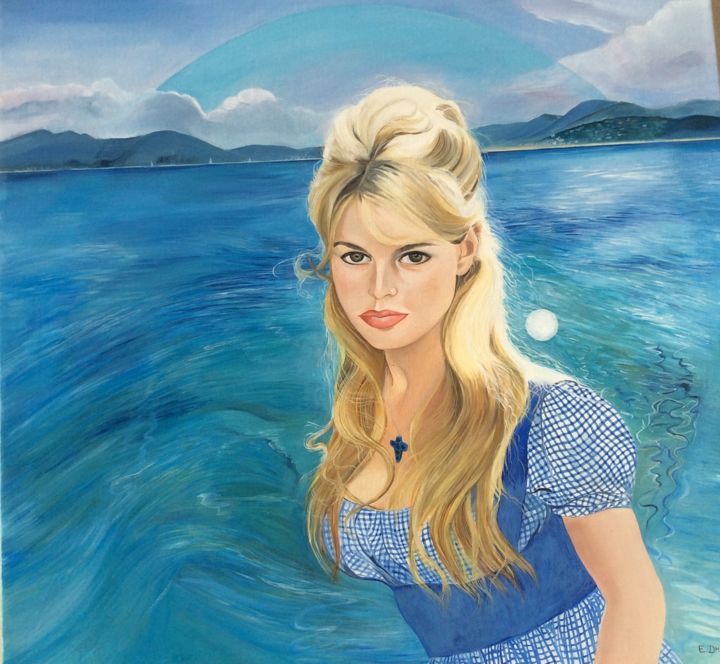 Peinture intitulée "Brigitte Bardot" par Betty, Œuvre d'art originale, Huile Monté sur Châssis