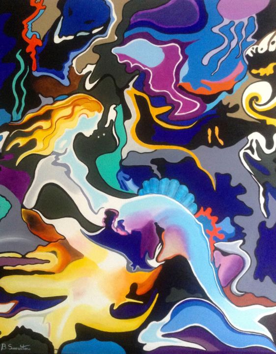 Картина под названием "Sirene" - Betty Savastano, Подлинное произведение искусства, Масло